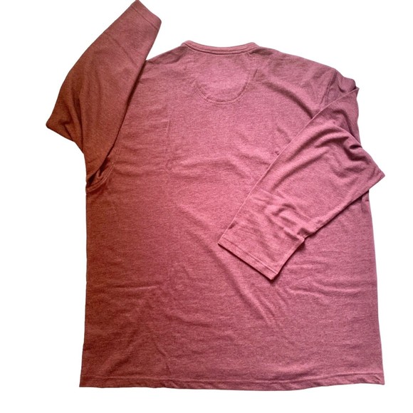 IZOD Big & Tall Men's Brushed Jersey L/S Henley Port Red Heather Sz 3XL NWT - Picture 3 of 8